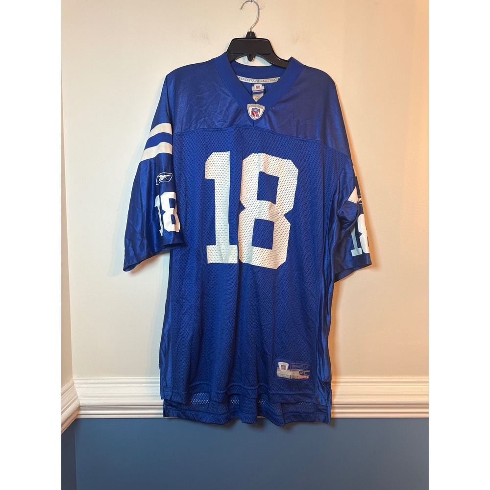 Reebok NFL Jersey Mens XL Peyton Manning 18 Indianapolis Colts Blue R7009A